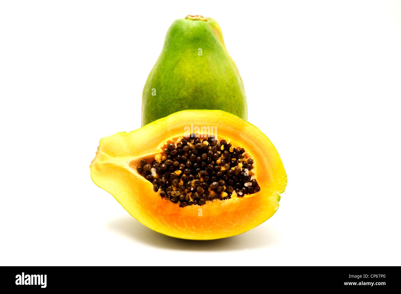 Papaya on a white background Stock Photo