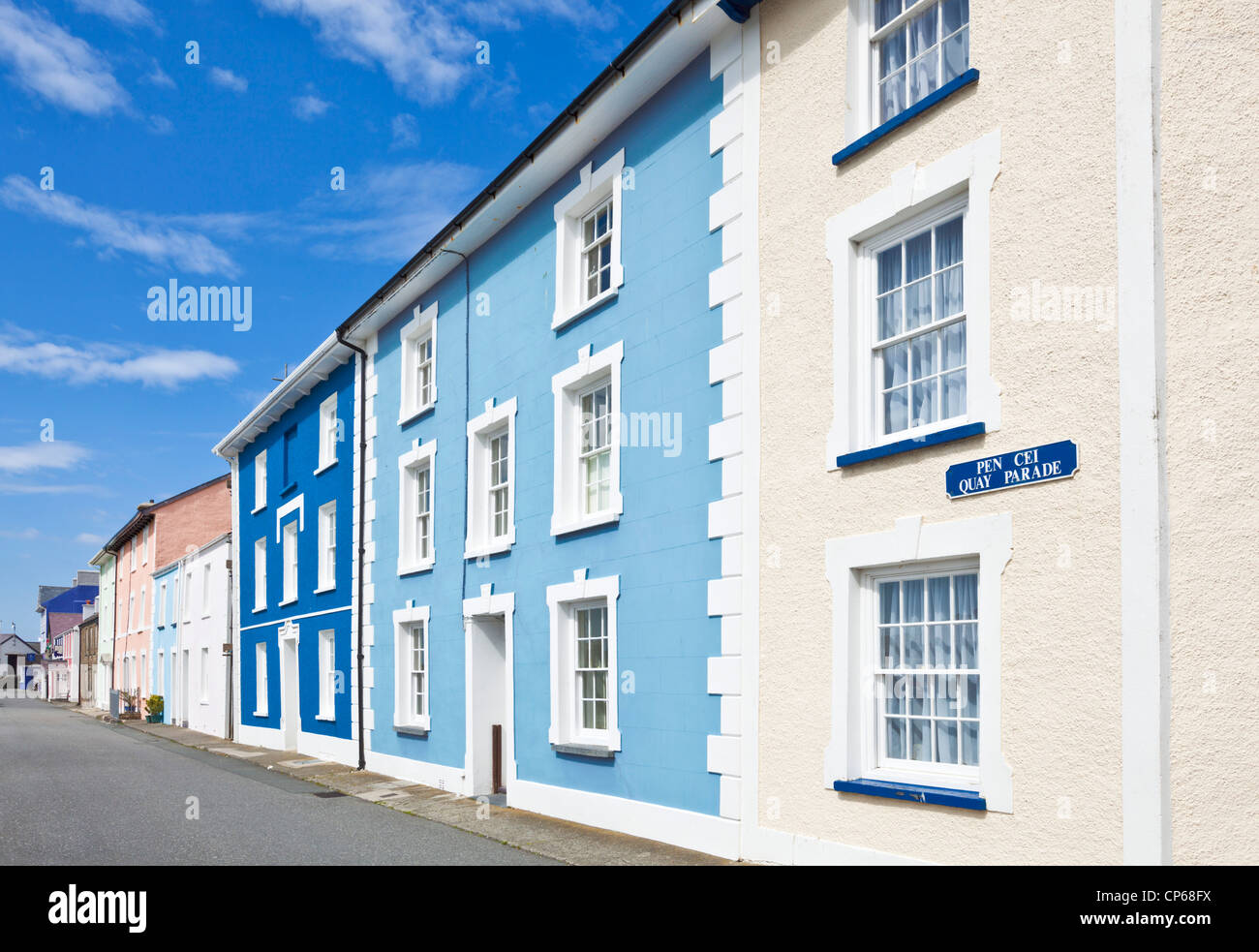 coloured houses Aberaeron Mid Wales Ceredigion coast UK GB EU Europe Stock Photo