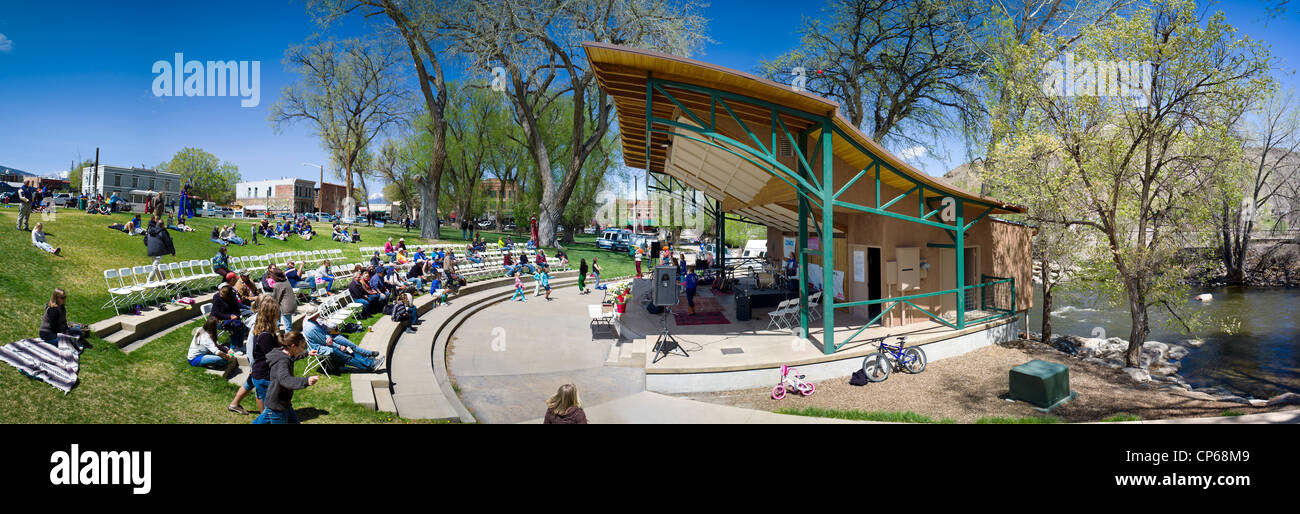 Music and live performances in Riverside Park, Salida, CO celebrate the