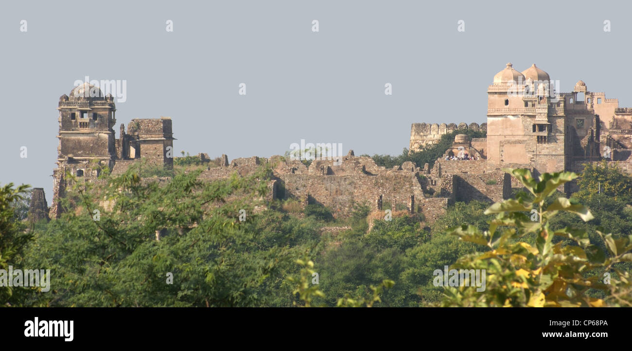 Chittorgarh Fort located in Rajasthan (India) at evening time Stock Photo