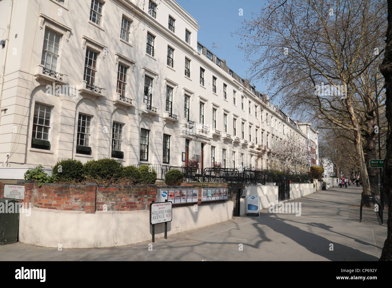 General view along Holland Park Avenue W11 in the Royal Borough of