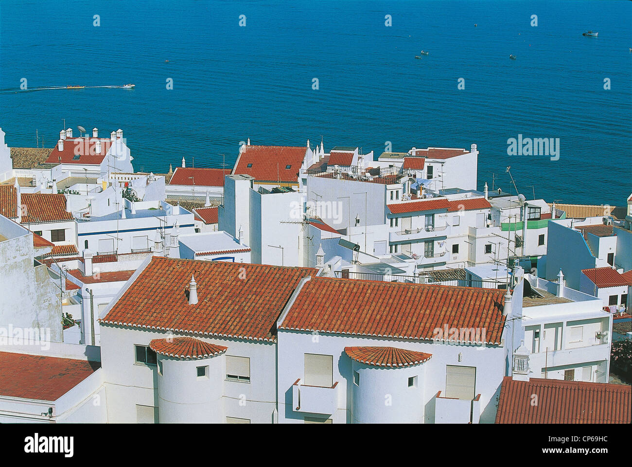 Portugal, Albufeira. THE ROOFS OF HOUSES Stock Photo