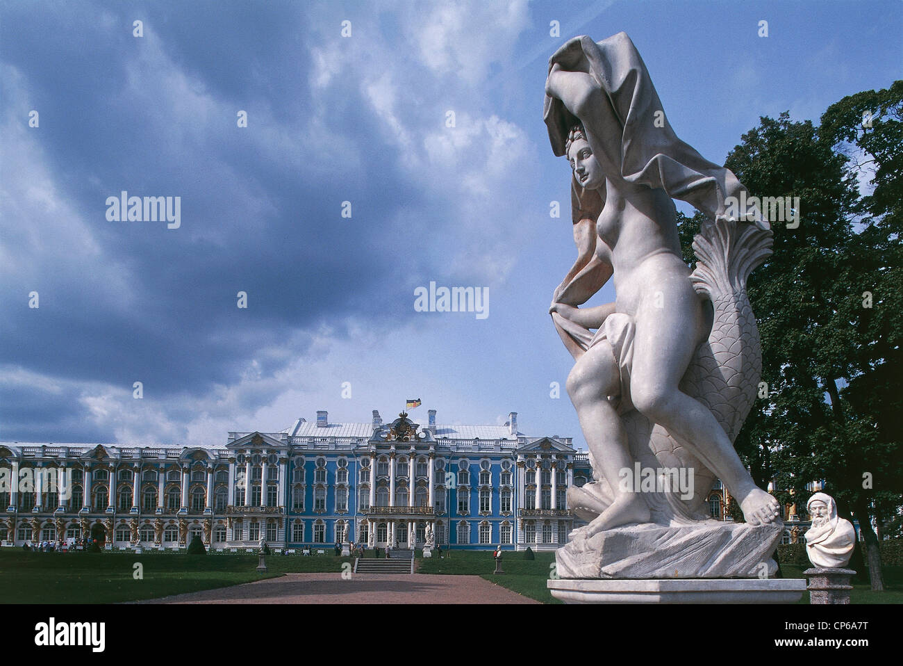 Russia Greater St Petersburg, Pushkin (Tsarskoe Selo). Catherine Palace (Ekaterininskij dvorec; 1752-1756), architect Francesco Stock Photo