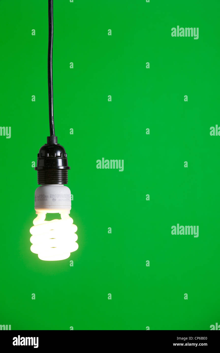 Green Energy Light Bulb Stock Photo - Alamy