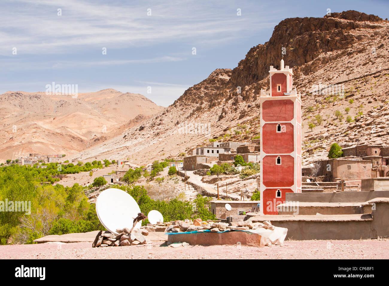 A mosque in a Berber village in the Anti Atlas mountains of Morocco. Stock Photo