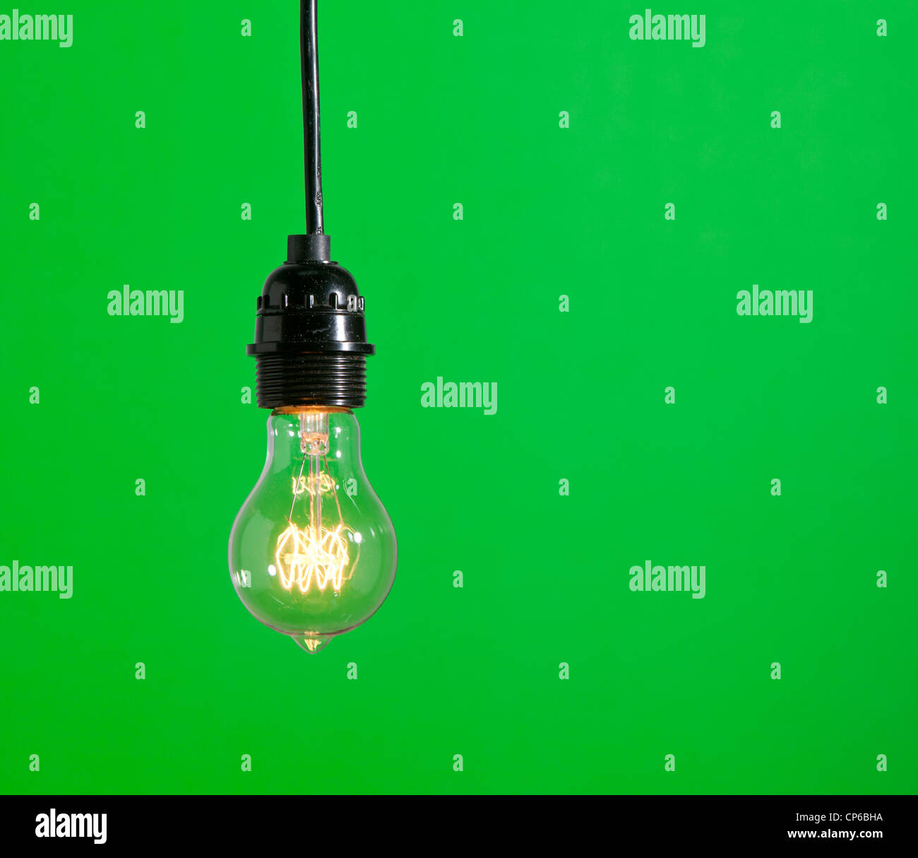 Green Energy Light Bulb Stock Photo - Alamy