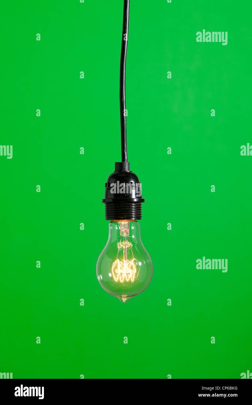Green Energy Light Bulb Stock Photo - Alamy