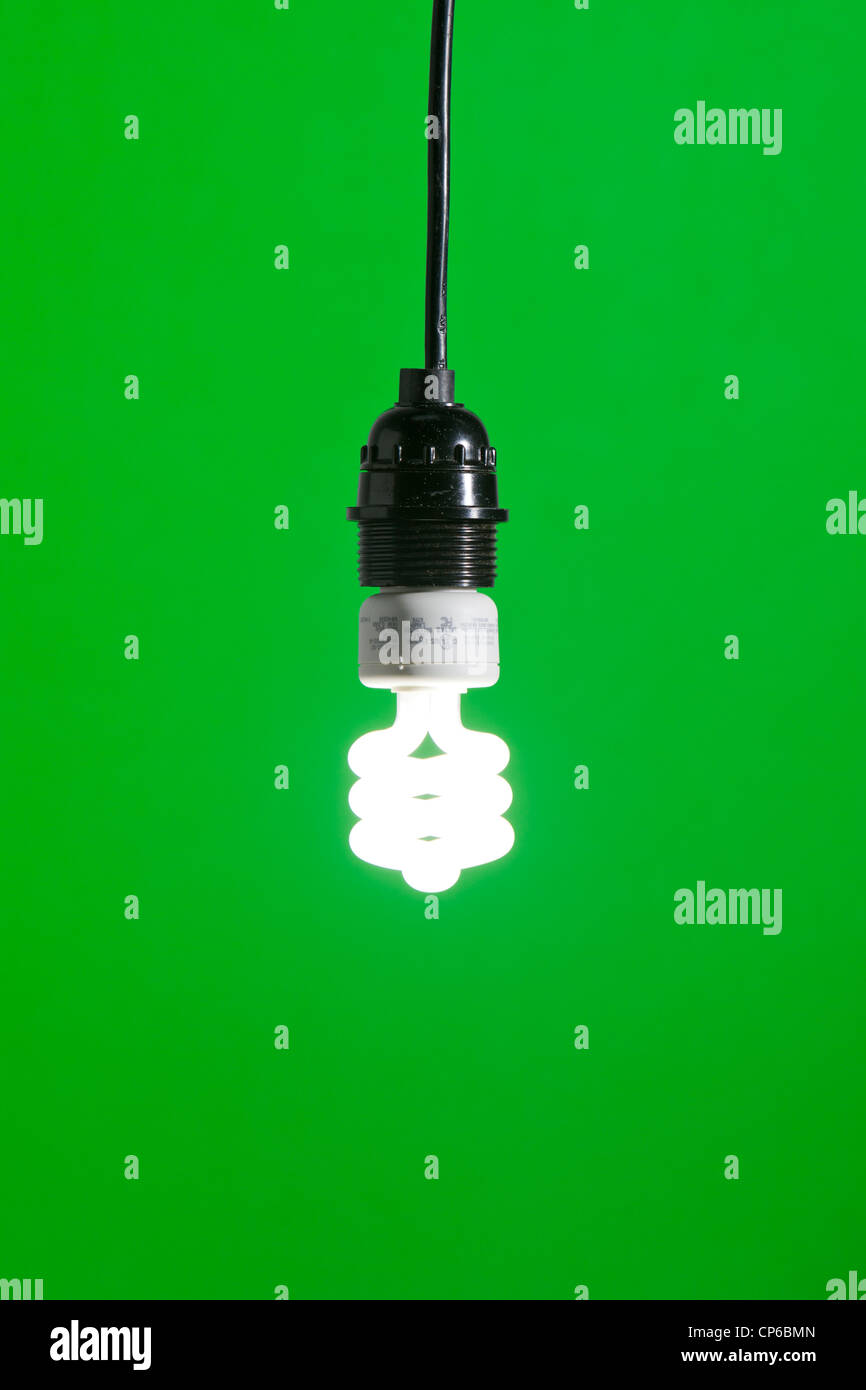 Green Energy Light Bulb Stock Photo - Alamy