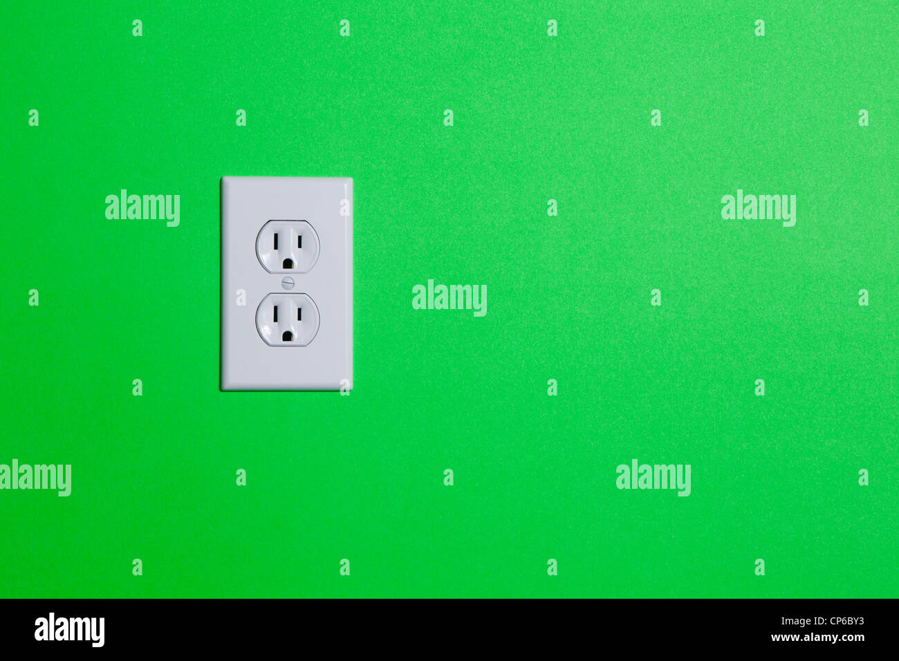 Green Wall outlet Stock Photo Alamy