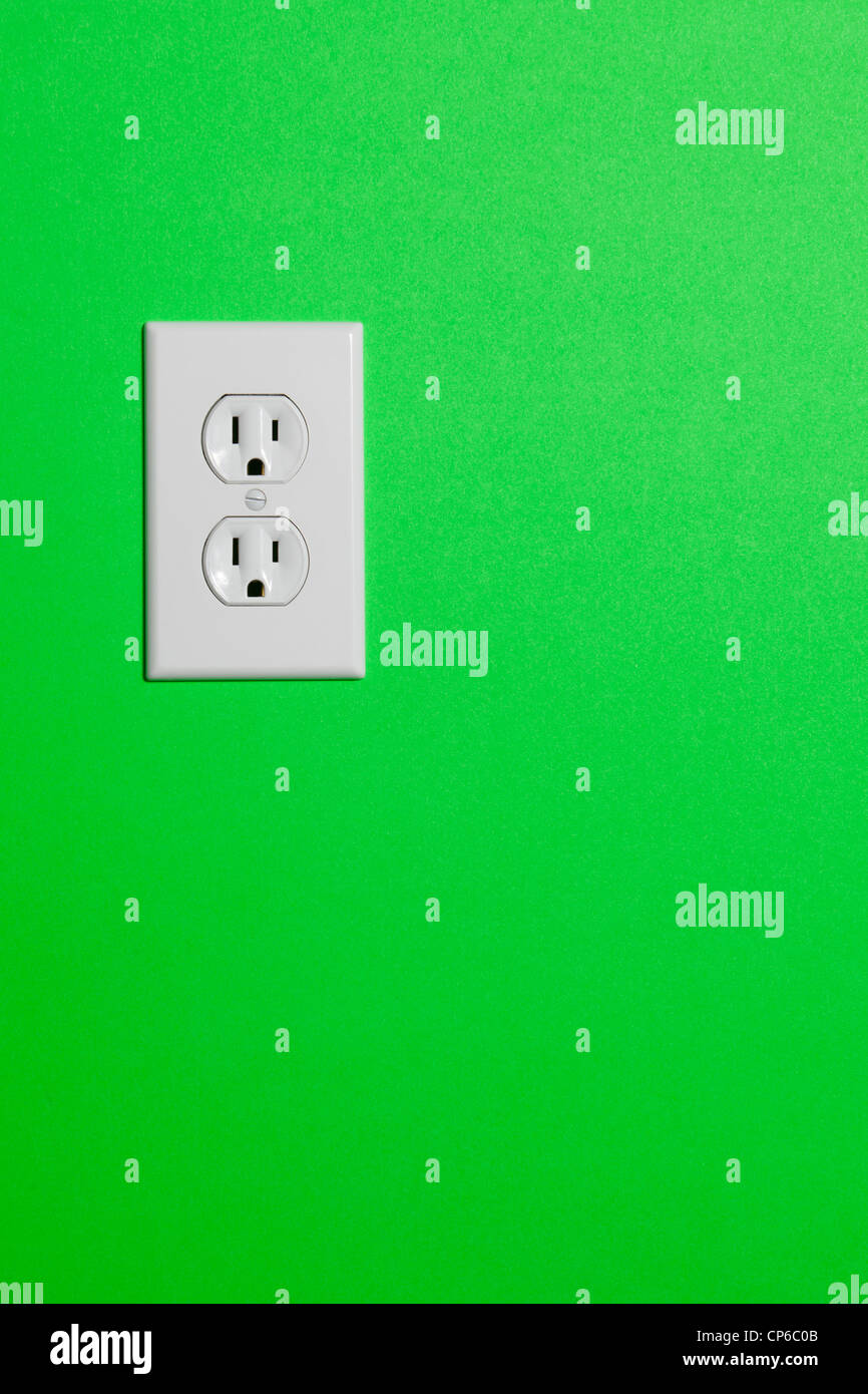 Green Wall outlet Stock Photo Alamy