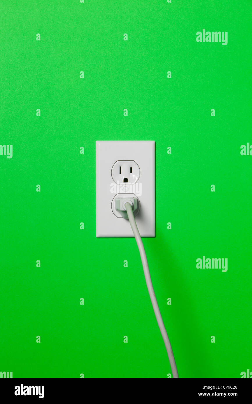 Green Wall outlet Stock Photo Alamy