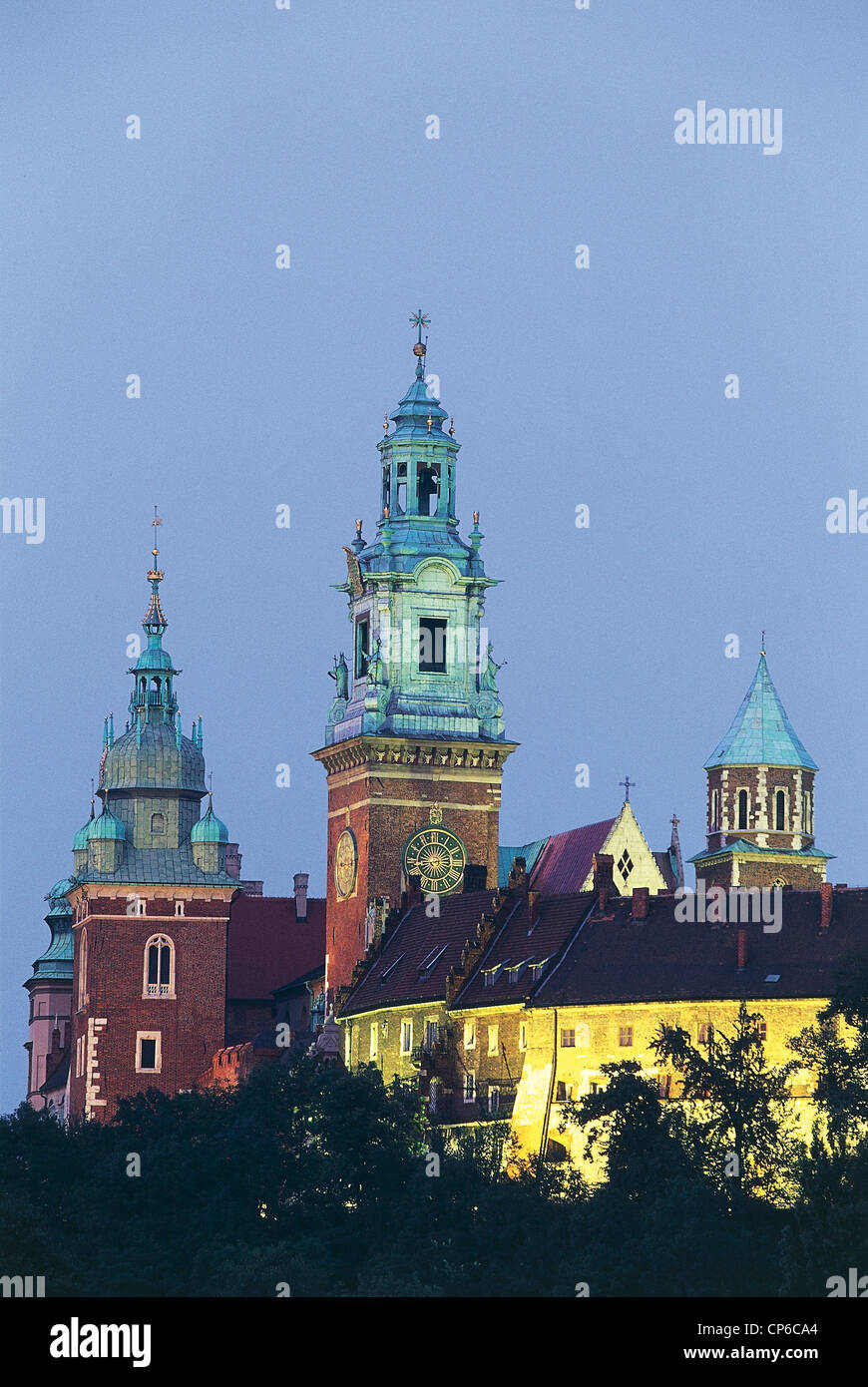 Poland Krakow Old Town (a World Heritage Site by UNESCO, 1978). Cathedral Basilica of St. Stanislaus Wenceslas Square or Stock Photo