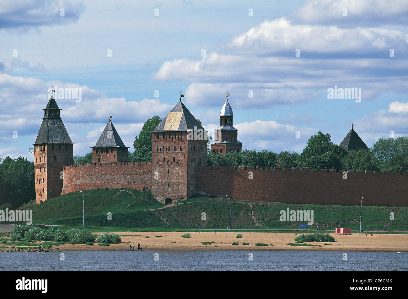 Russia - Novgorod (UNESCO Heritage 1992). The Kremlin (Krom) and the walls. Stock Photo