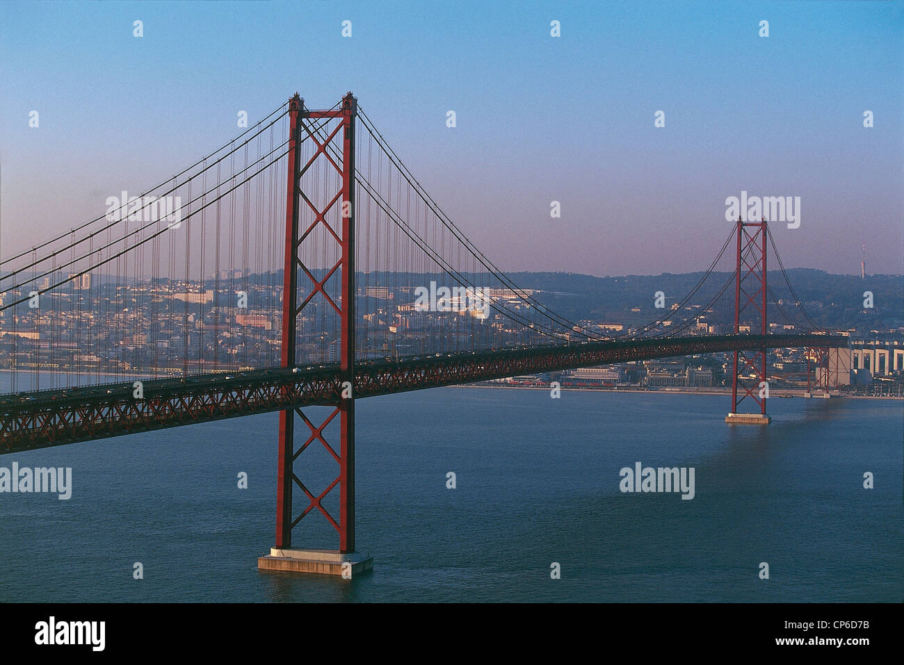 Portugal - Lisbon. April 25 The bridge over the river Tagus (Tejo). Stock Photo