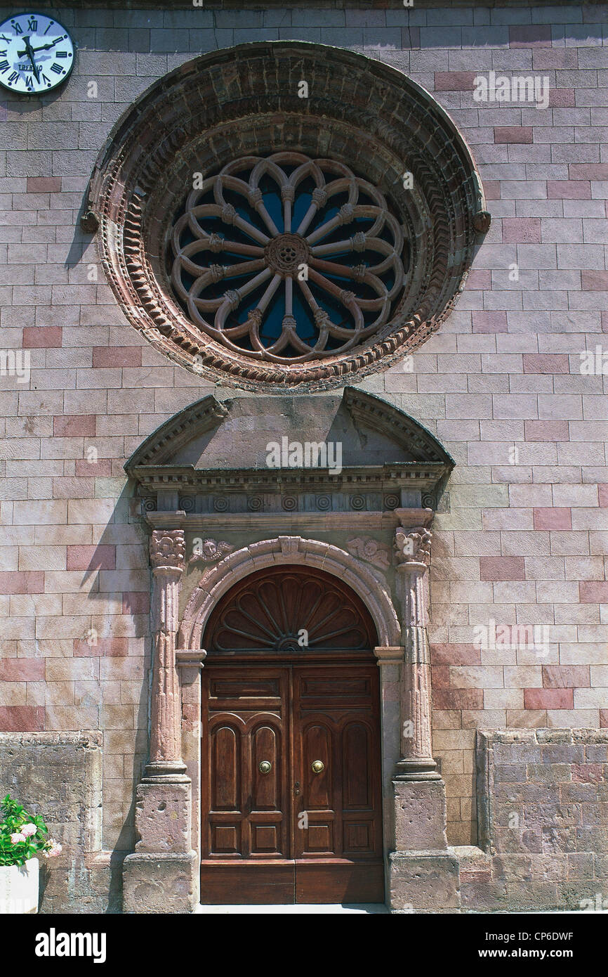 Sardinia - Gavoi (Nu) - Church of San Gavino, particularly the facade. Stock Photo