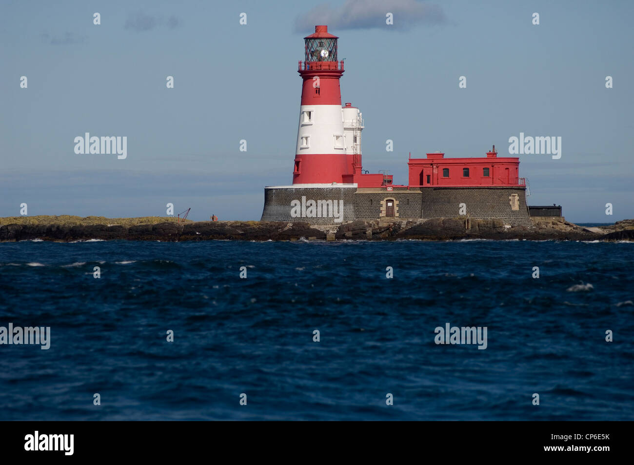 Longstone Lighthouse in the Farne Islands. Stock Photo