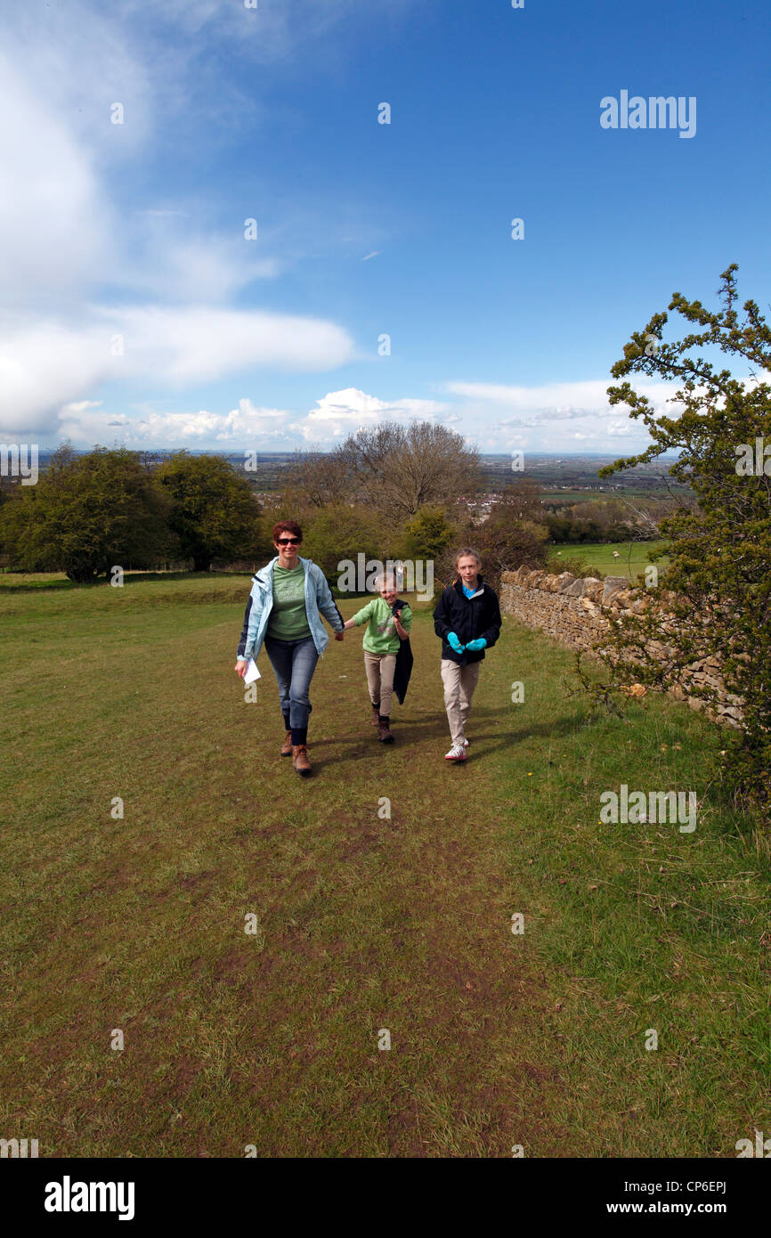 Walking the Cotswold Way. Stock Photo