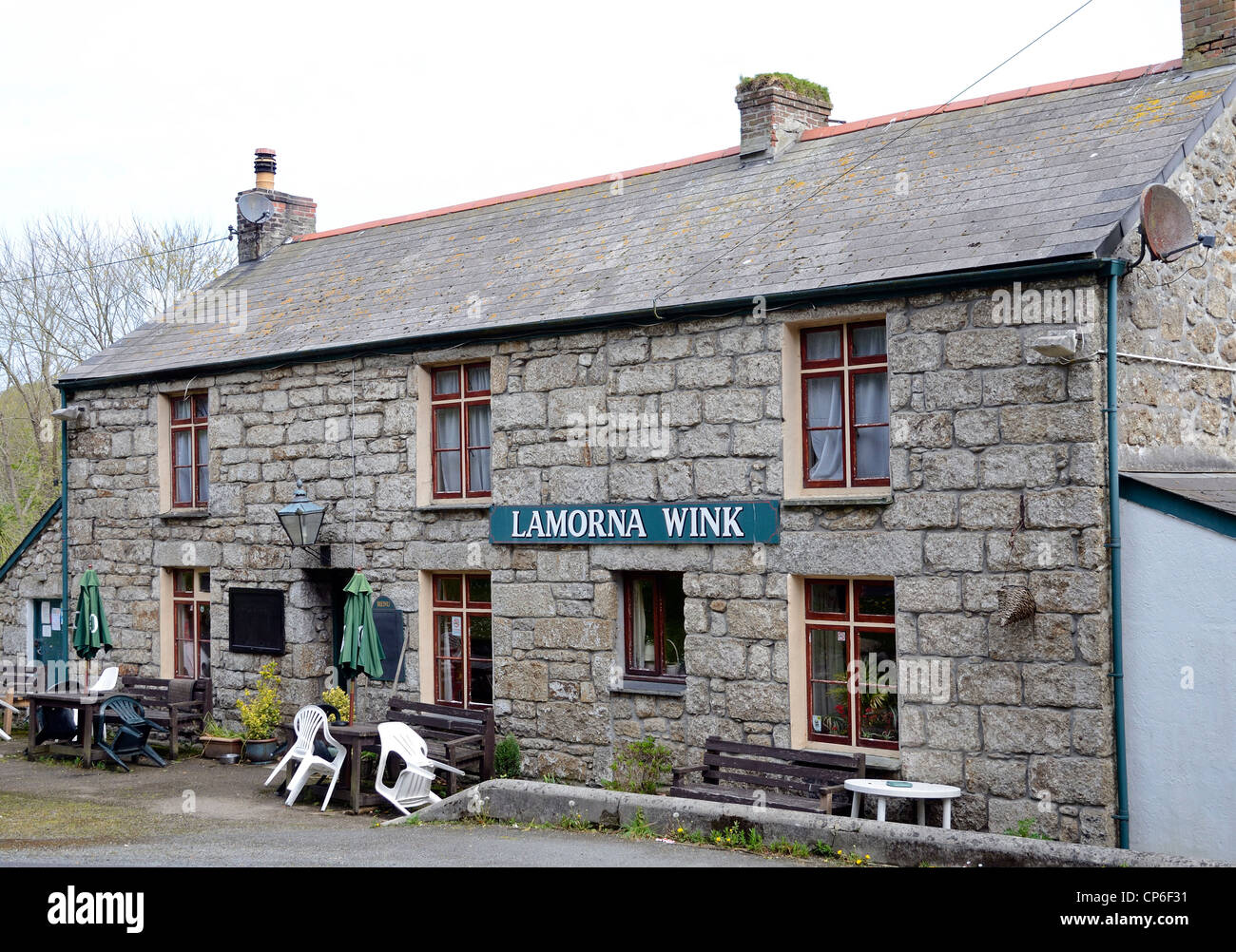The Lamorna Wink pub at Lamorna in West Cornwall, UK Stock Photo