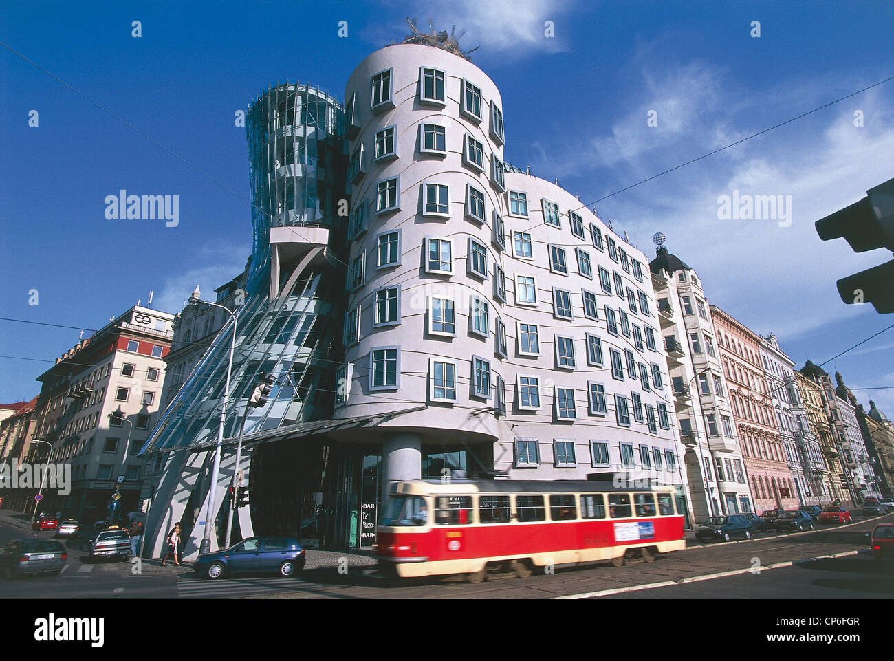 CZECH REPUBLIC - Prague Dancing House (Ginger and Fred) of the architect Frank O. Gehry and Vlado Milunic Stock Photo