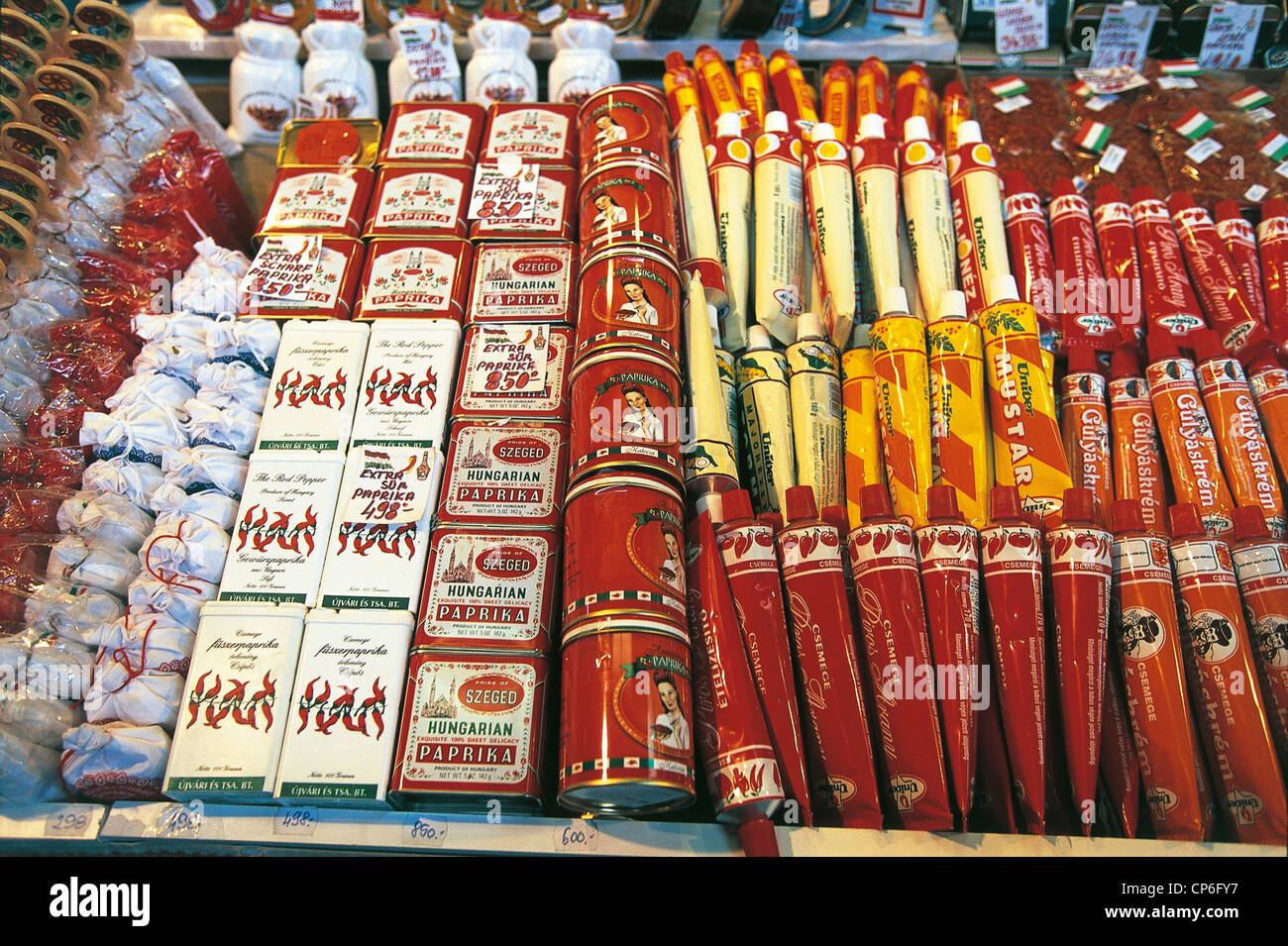 Budapest Central Market Hall PAPRIKA Stock Photo Alamy