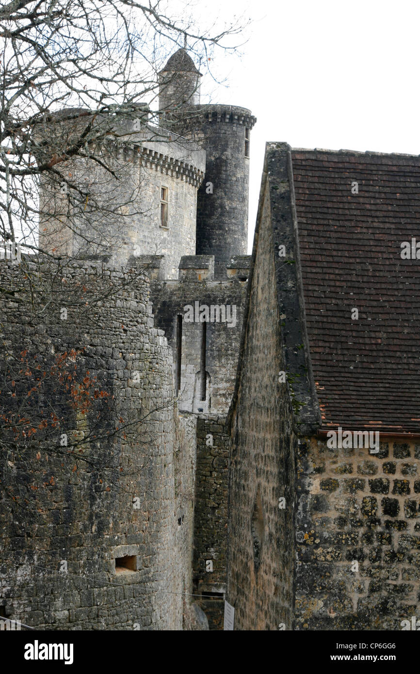 The Chateau de Bonaguil at Fumel Lot-et-Garonne France Stock Photo