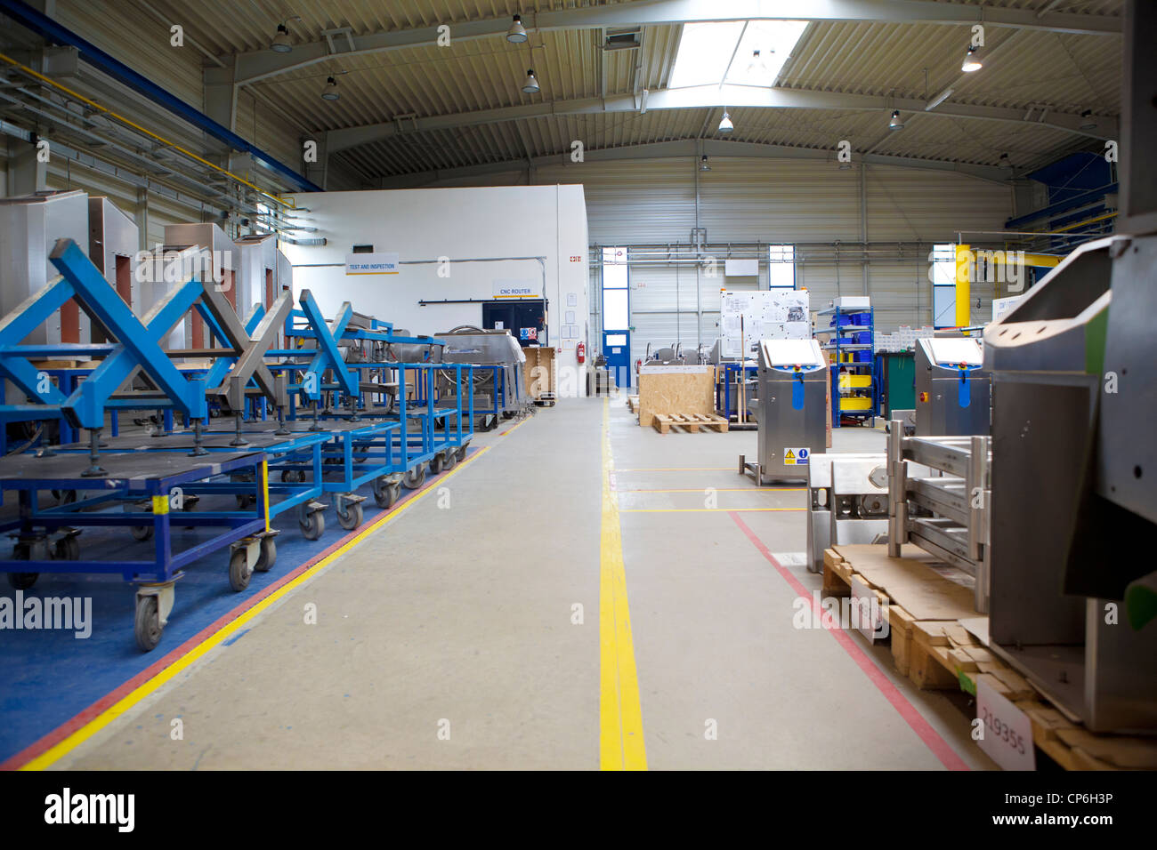 modern manufacture factory, floor Stock Photo