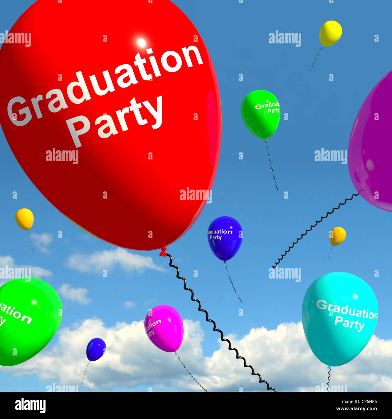 Graduation Balloons Shows School College Or University Graduation Stock