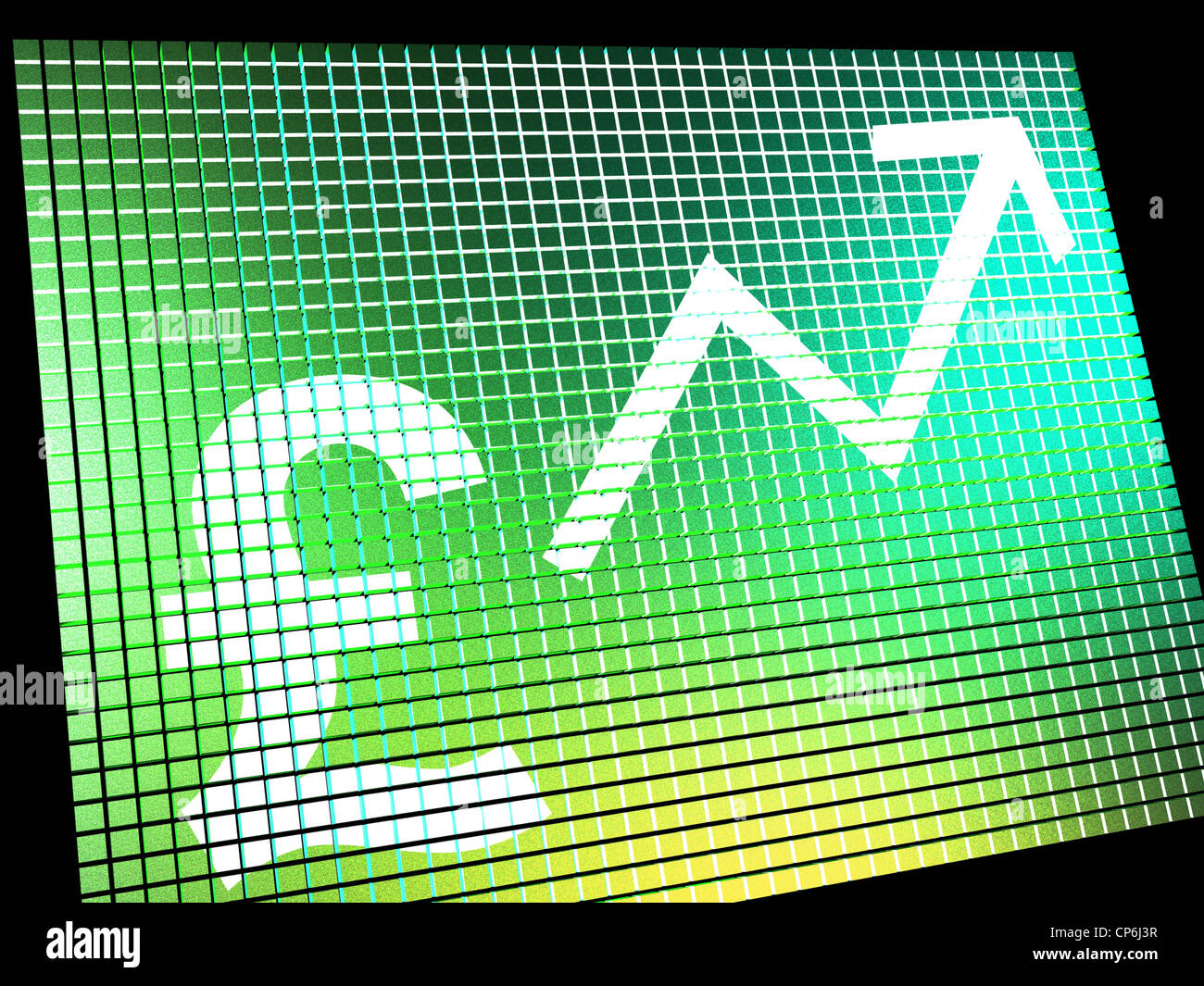 Pound Sign And Up Arrow On Screen Shows Gbp Value Increasing Stock ...