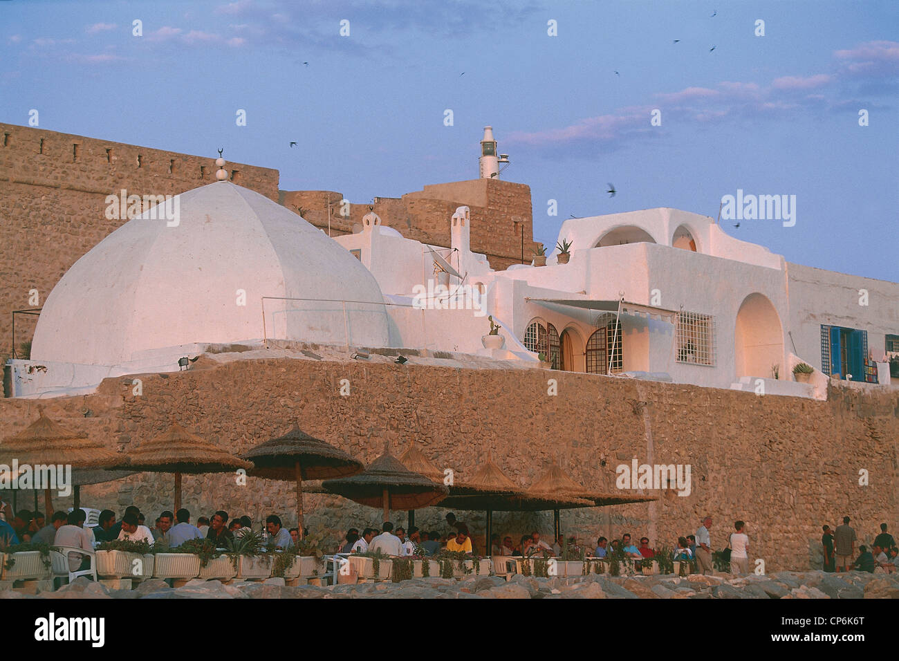 Tunisia - Nabeul Governorate (Wilayat Nabul) - Hammamet, the beach and the kasbah. Stock Photo