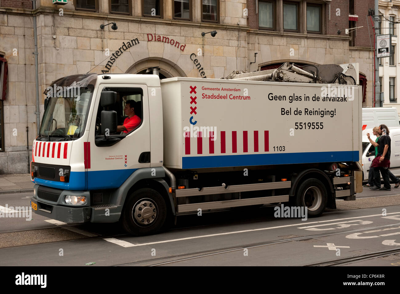 Refuse Rubbish Truck Amsterdam Holland Netherlands Europe EU Stock Photo