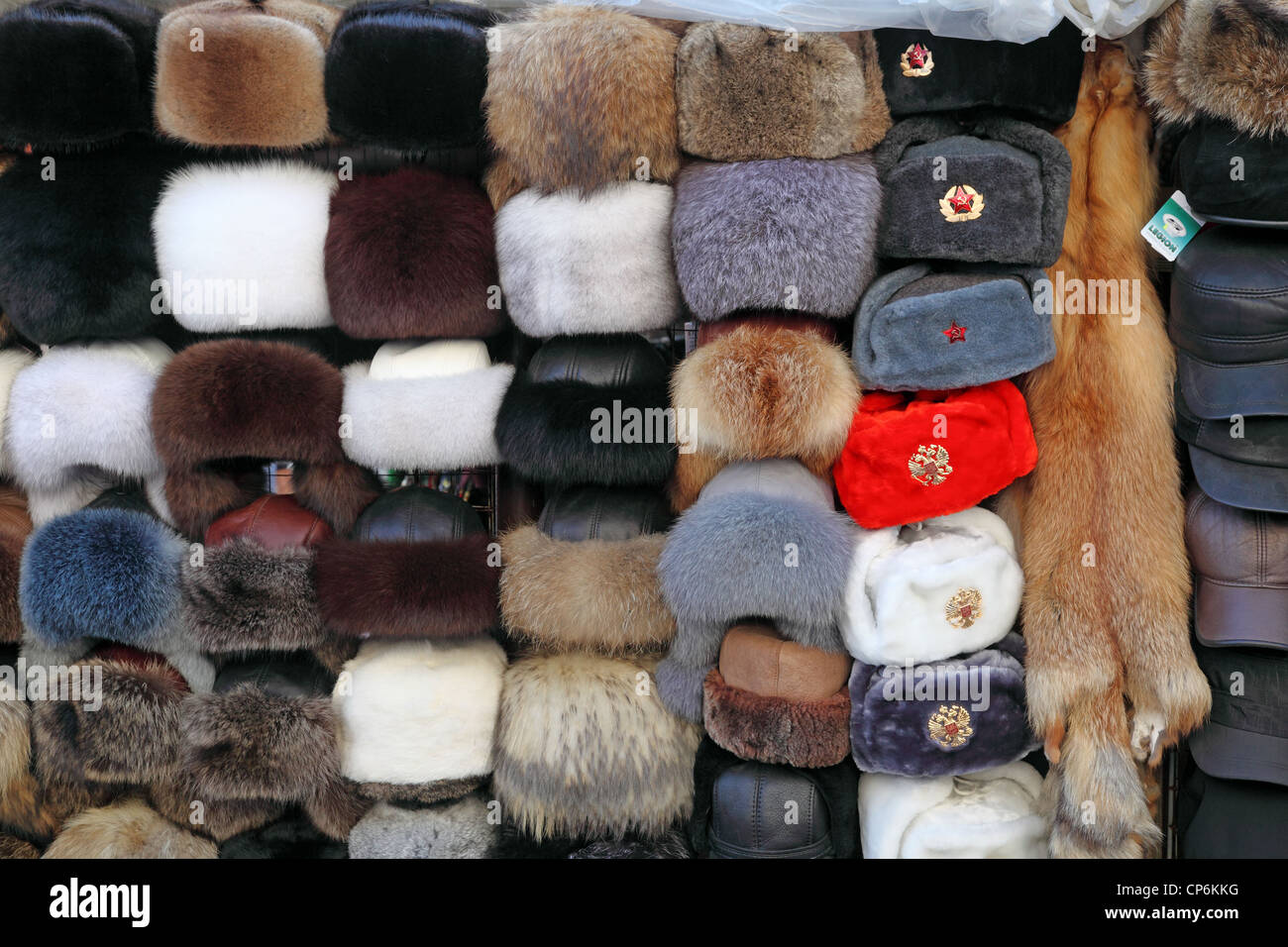 Ushanka traditional Russian warm hat Stock Photo