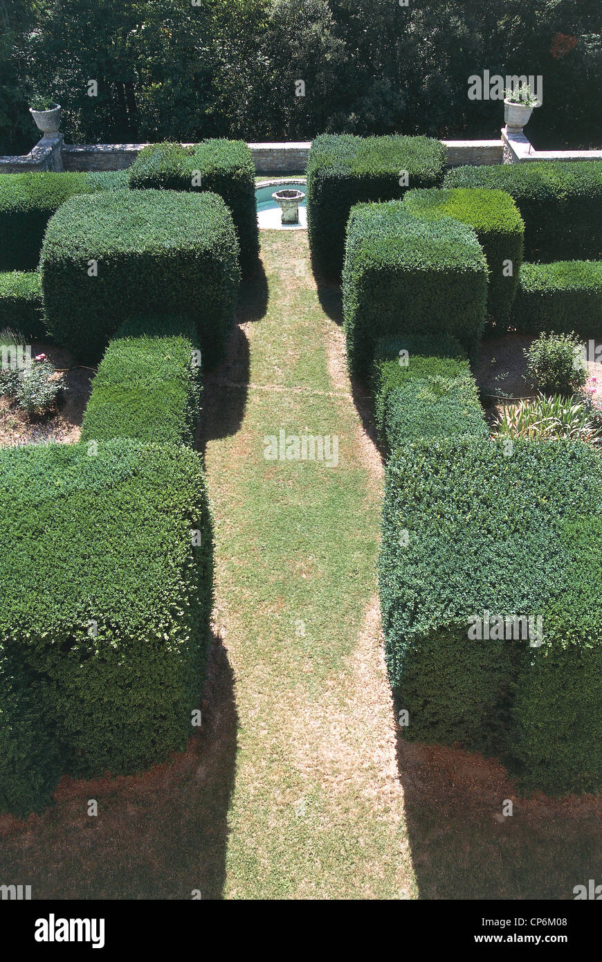 France - Languedoc-Roussillon - Herault - Castle Assas. Garden hedges. Stock Photo