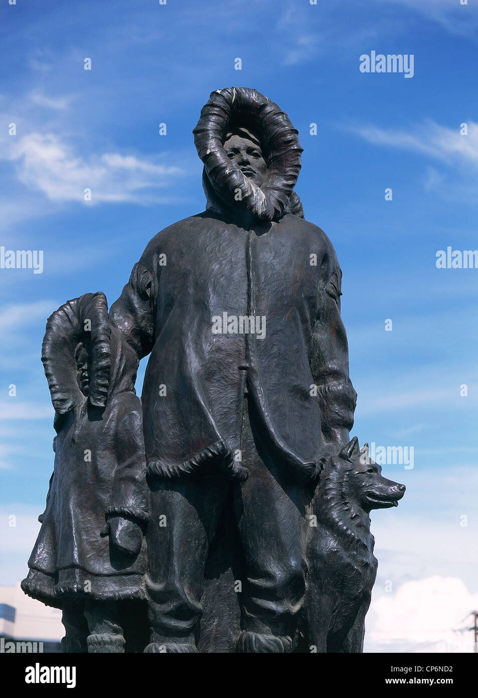 United States of America - Alaska - Fairbanks. Bronze statue Stock Photo