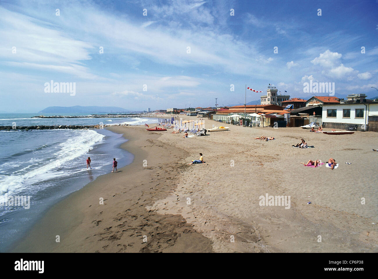 Tuscany - Marina di Massa (MS). Beach. Stock Photo