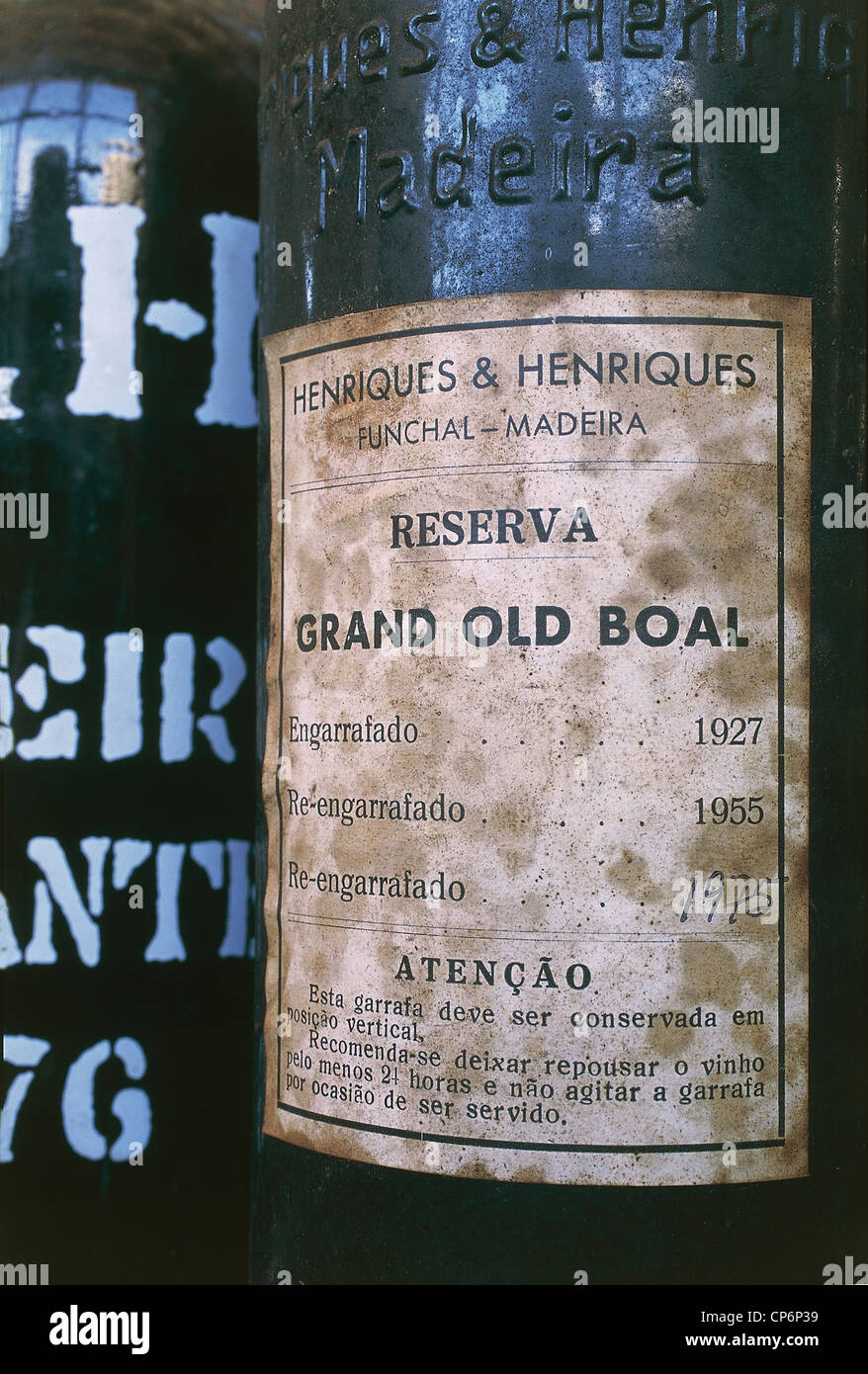 Portugal - Archipelago of Madeira - Madeira - Camara de Lobos - Madeira label of a wine Henriques & Henriques Stock Photo