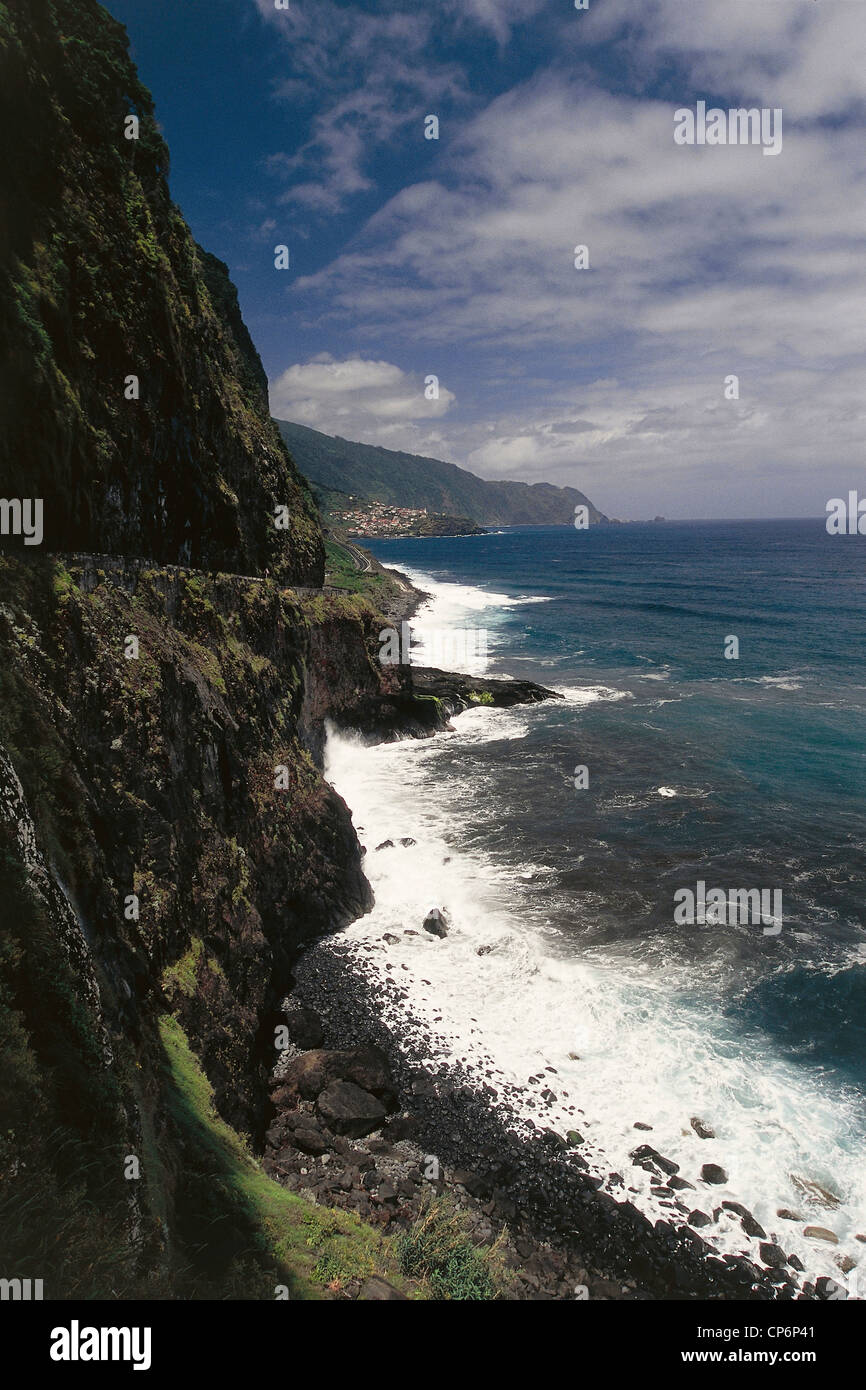 Portugal - Archipelago of Madeira - Madeira Island - Cliff VEU de Noiva Stock Photo