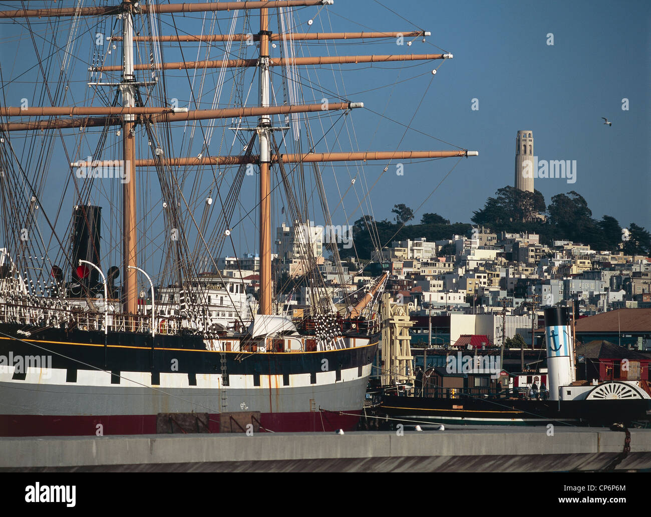 United States of America California San Francisco San Francisco Maritime National Historical Park Balclutha sailing ship moored Stock Photo