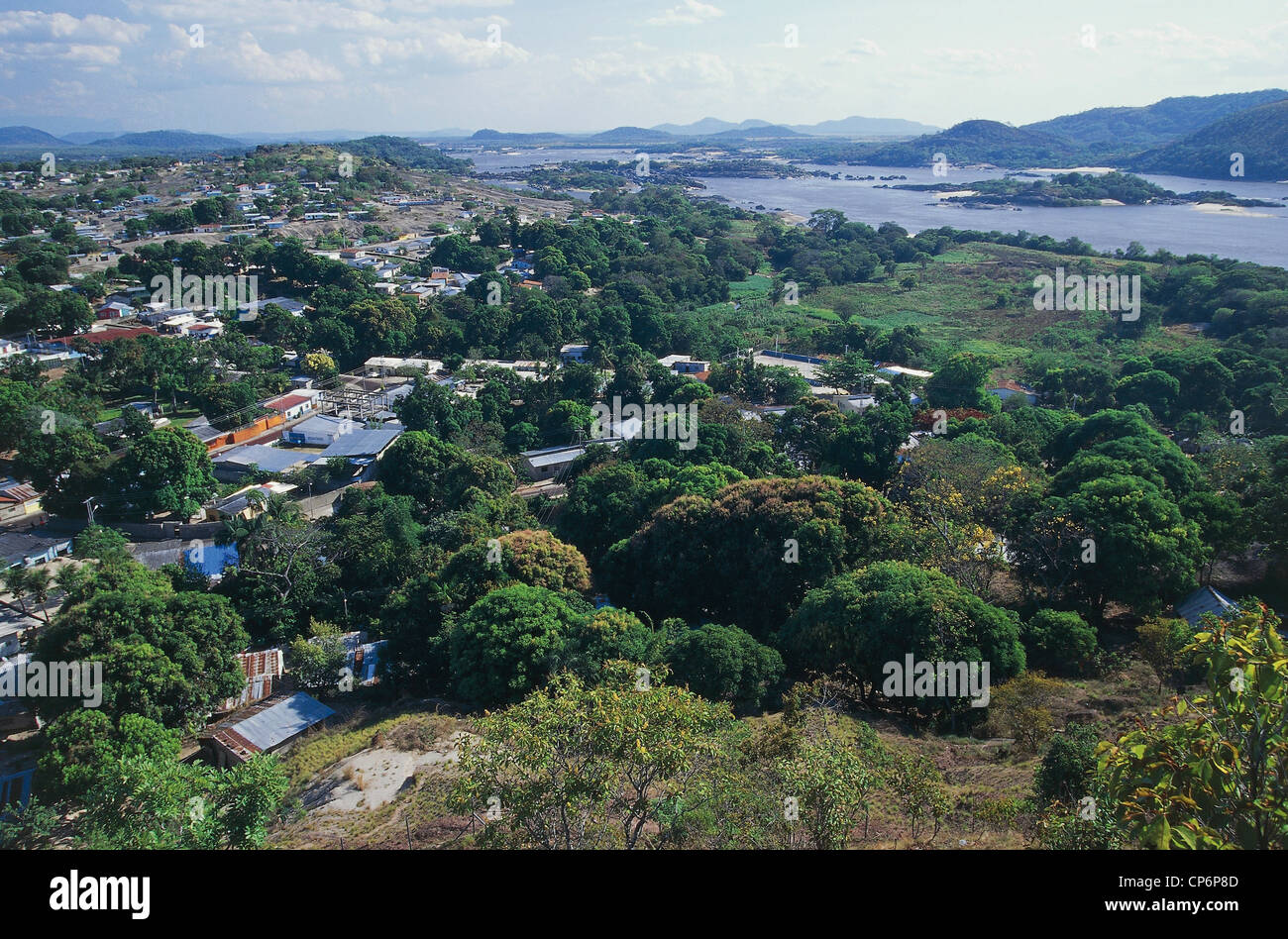 Venezuela - Guayana - Amazonas. Puerto Ayacucho from the top of Cerro Perico Stock Photo