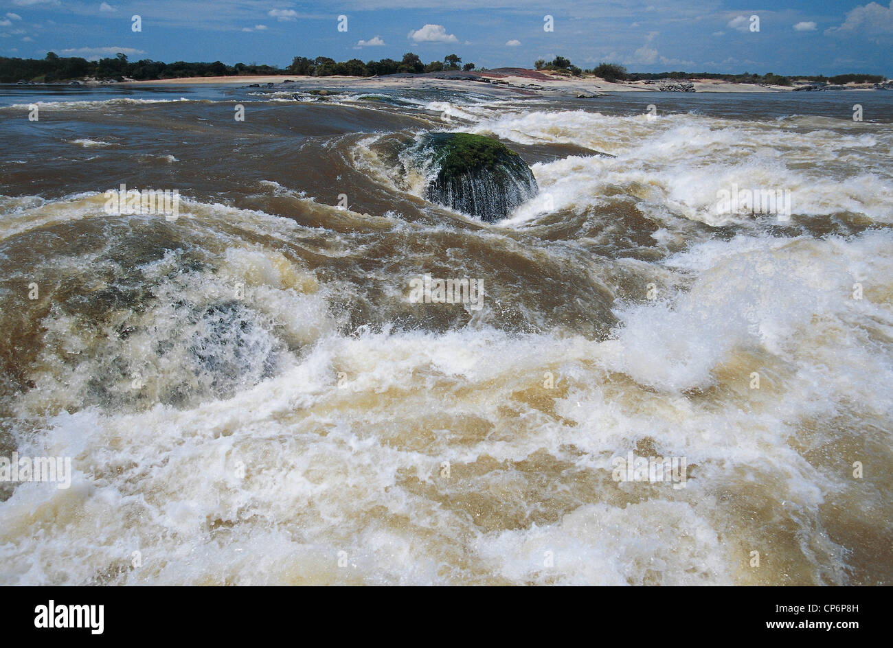 Venezuela - Guayana - Amazonas - Puerto Ayacucho. The Raudales Atures, rapids prevent navigation along the Orinoco River Stock Photo