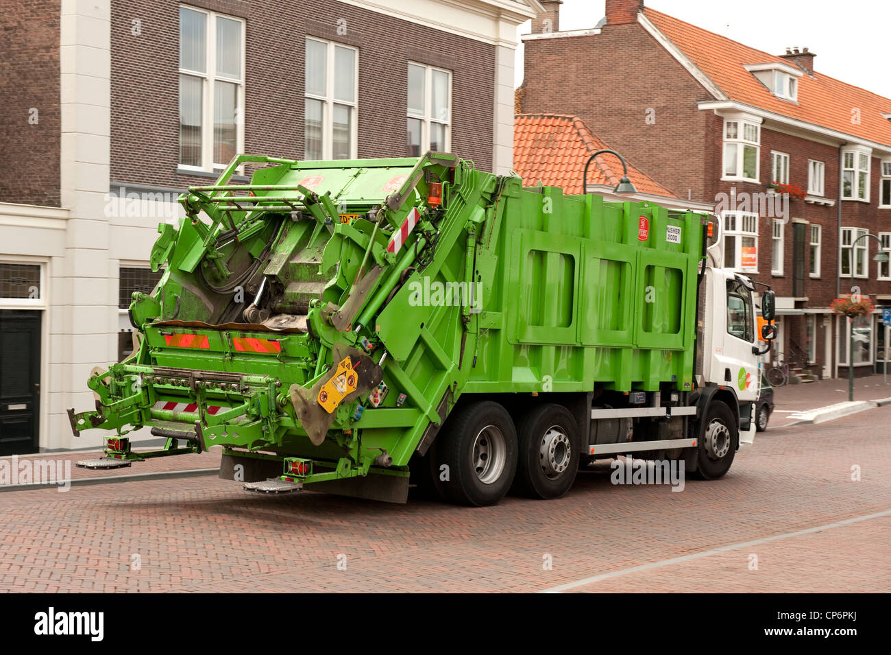 Green refuse Collection Lorry Delft Netherlands Holland Europe EU Stock Photo Alamy