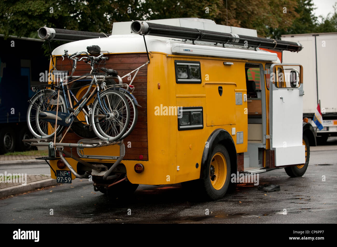 Old Fire Truck Converted to Camper Van Bedburg Cologne Germany Europe EU Stock Photo Alamy