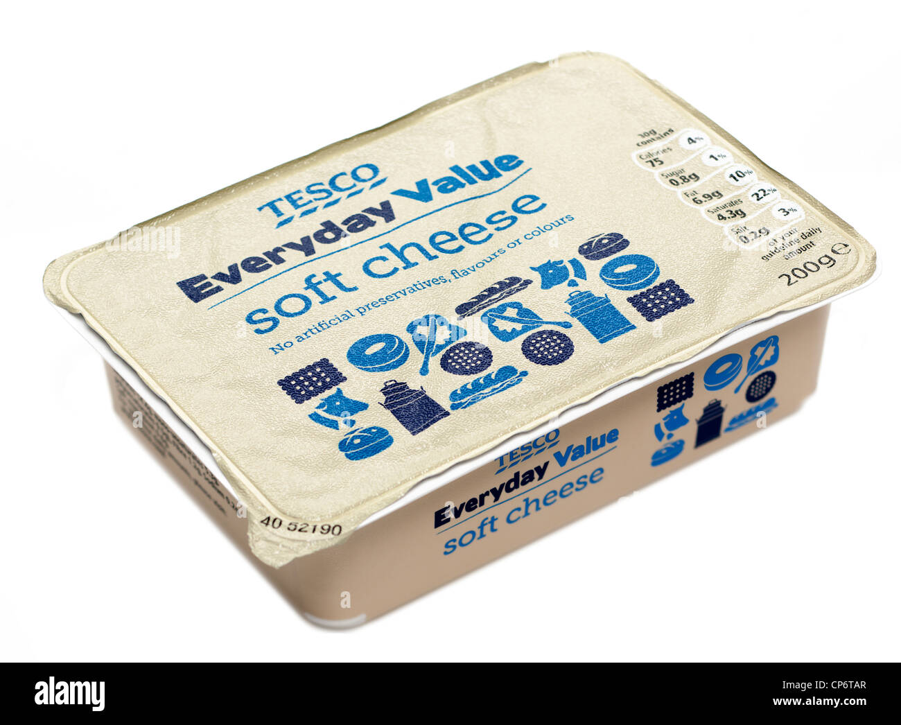 Tesco everday value soft cheese Stock Photo