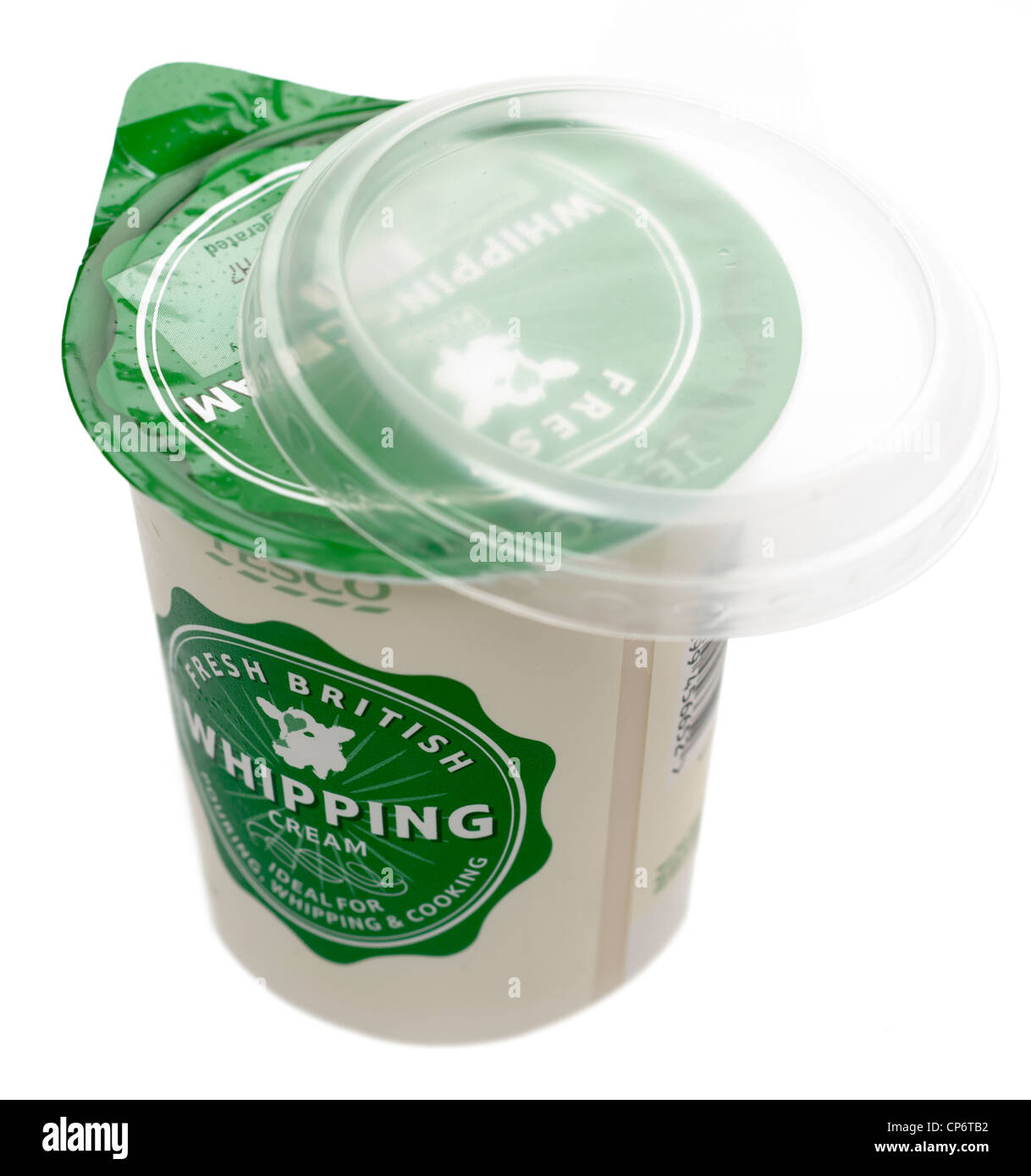 Carton of Tesco fresh British whipping cream Stock Photo Alamy