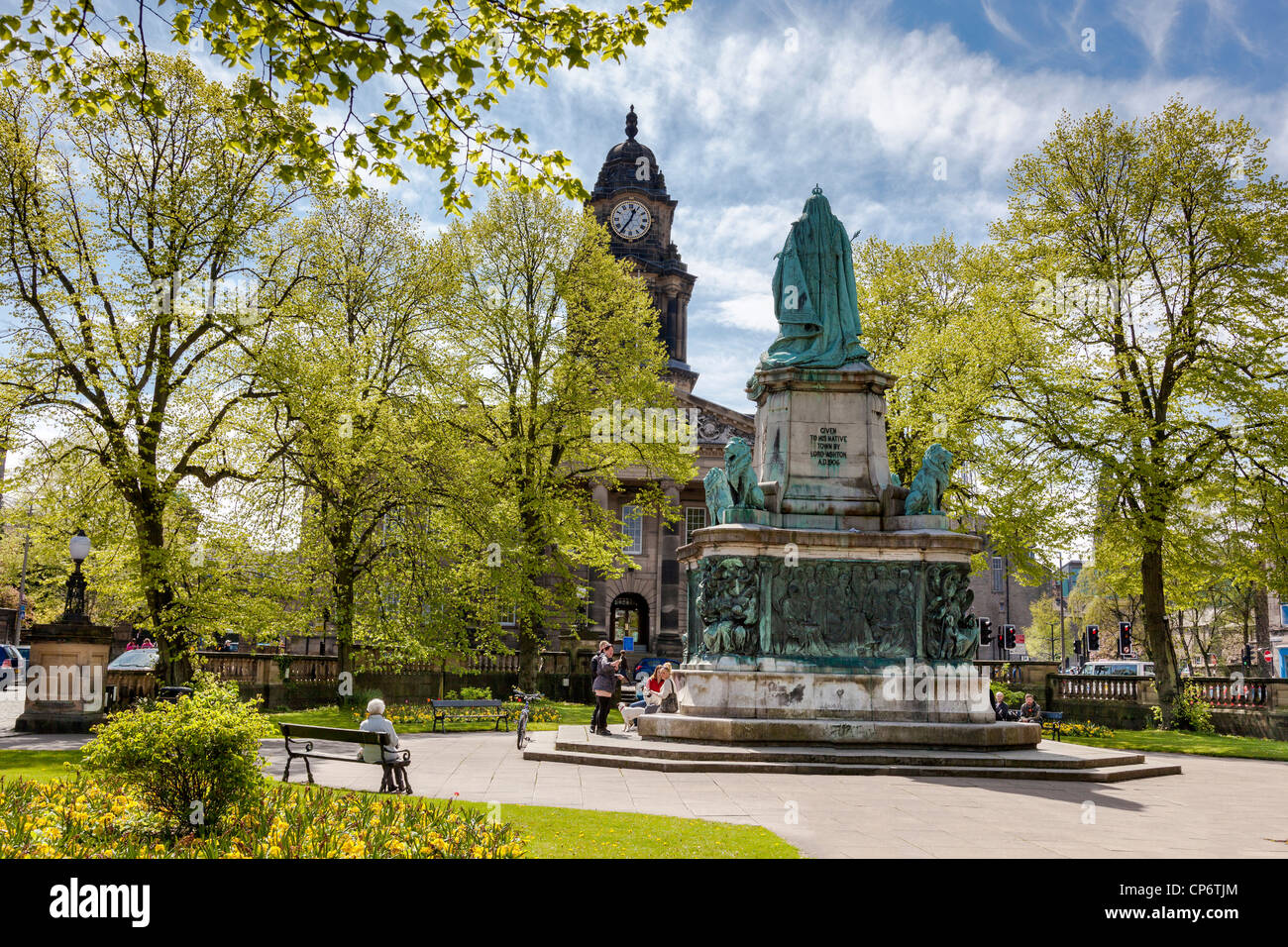 Dalton Square in Lancaster with statue of Queen Victoria Stock Photo