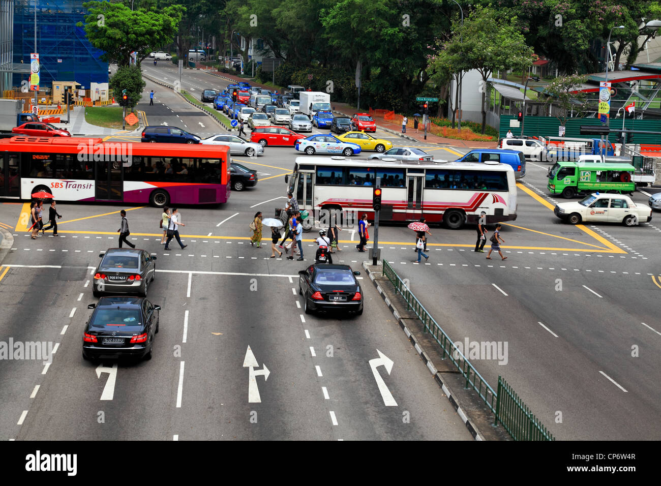 traffic in singapore Stock Photo