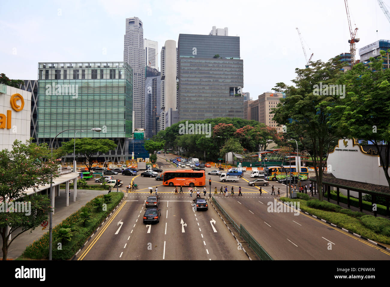 traffic in singapore Stock Photo