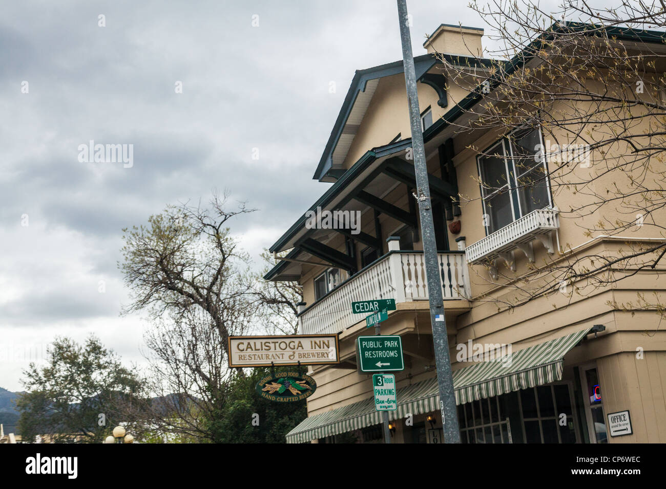 Downtown Calistoga California in the Napa Valley wine country Stock