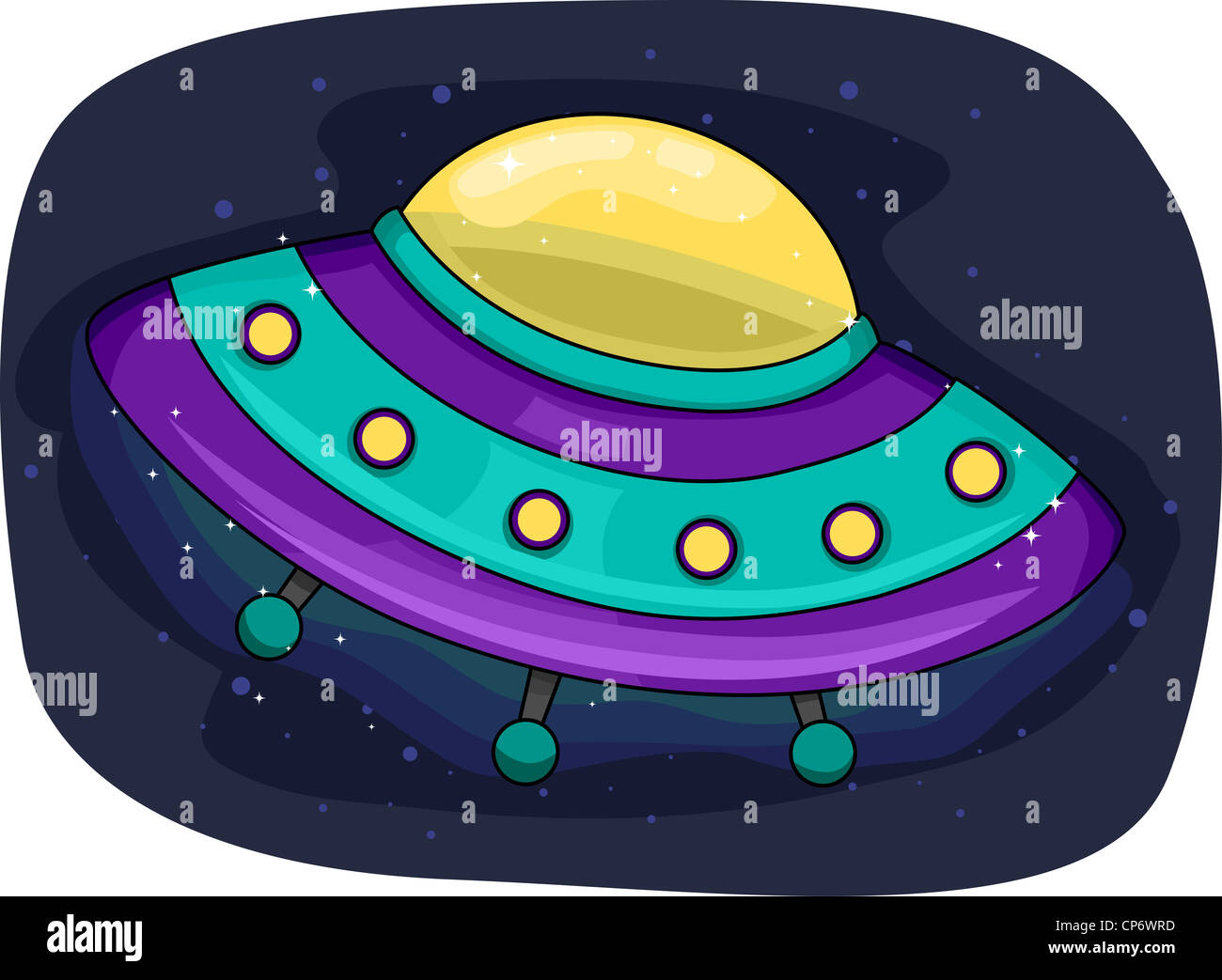 Illustration of a UFO Stock Photo