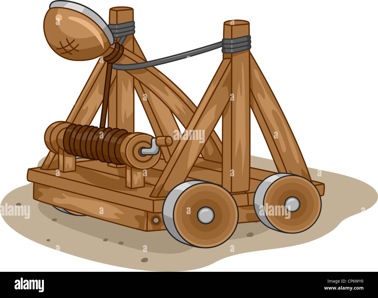 Illustration of a Catapult Stock Photo