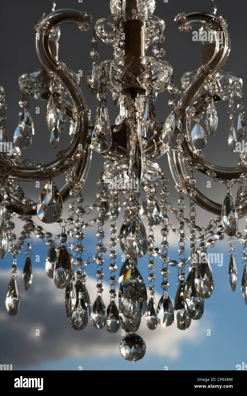 chandelier with blue sky and dark clouds in background at geelong